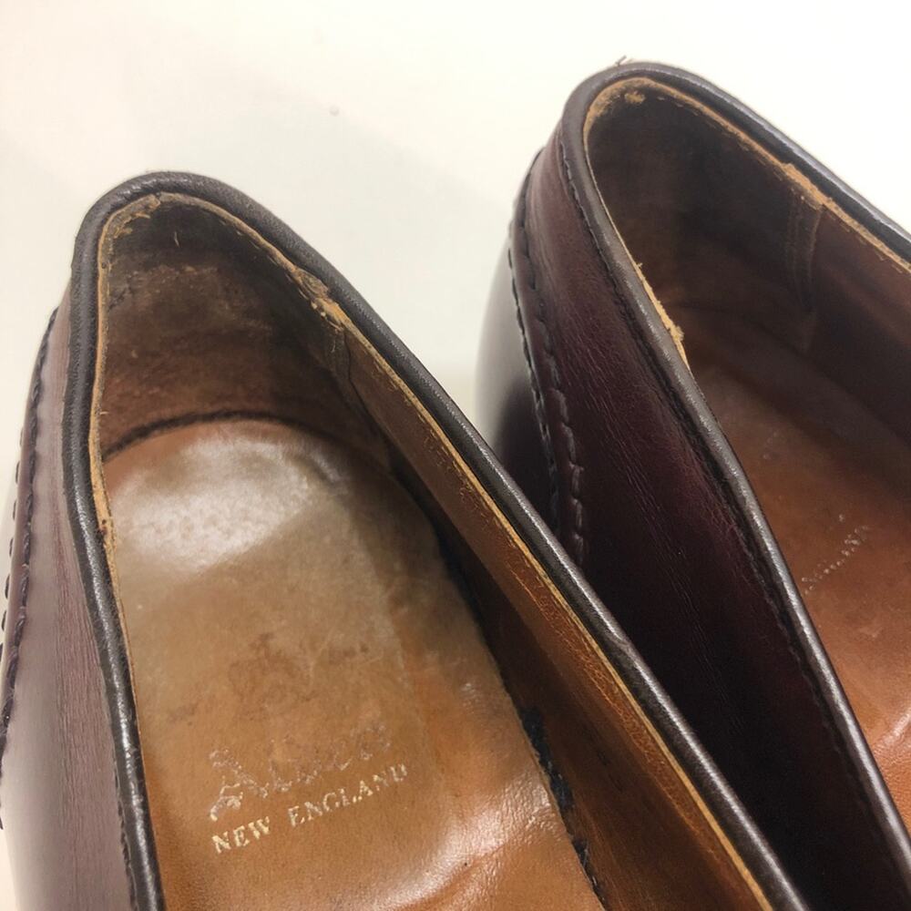 FULLY RESOLED Alden 683 Penny Loafer Full Strap Burgundy Calf MiUSA 11.5 Narrow - Picture 11 of 15